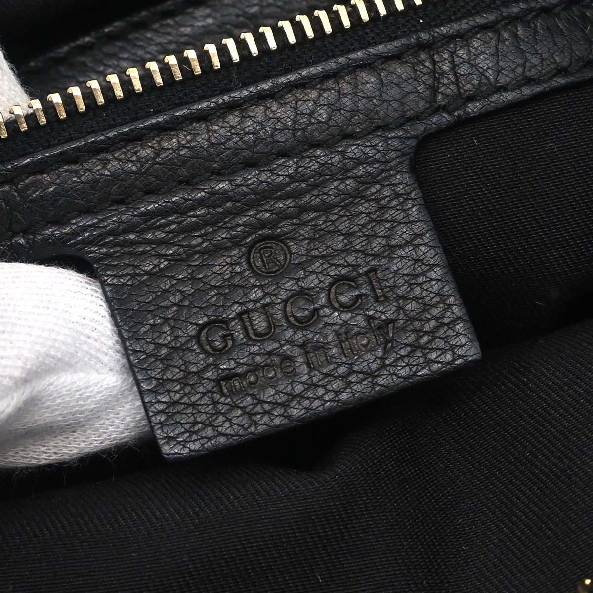 Gucci Black Leather Capri Bowler Bag