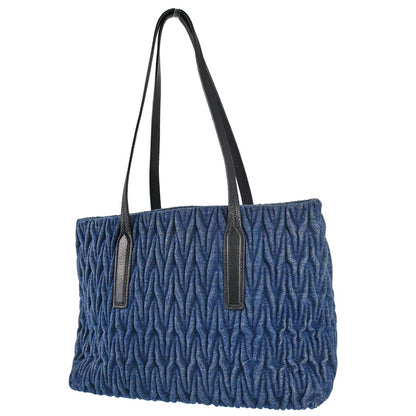 Miu Miu Blue Denim Matrasse Tote Handbag