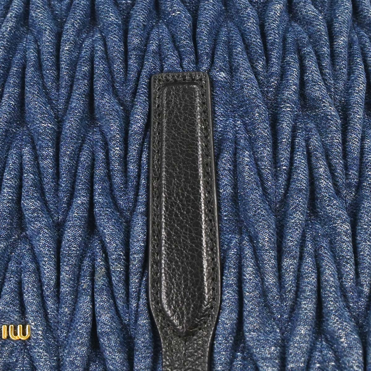 Miu Miu Blue Denim Matrasse Tote Handbag