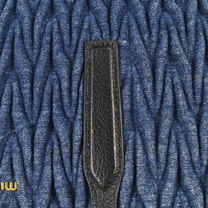 Miu Miu Blue Denim Matrasse Tote Handbag