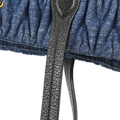 Miu Miu Blue Denim Matrasse Tote Handbag