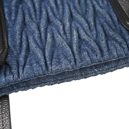Miu Miu Blue Denim Matrasse Tote Handbag