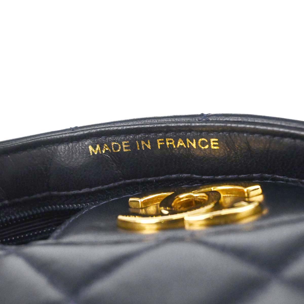 Chanel 1996-1997 Navy Lambskin Double Sided Turnlock Classic Flap Shoulder Bag