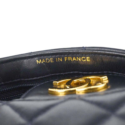 Chanel 1996-1997 Navy Lambskin Double Sided Turnlock Classic Flap Shoulder Bag