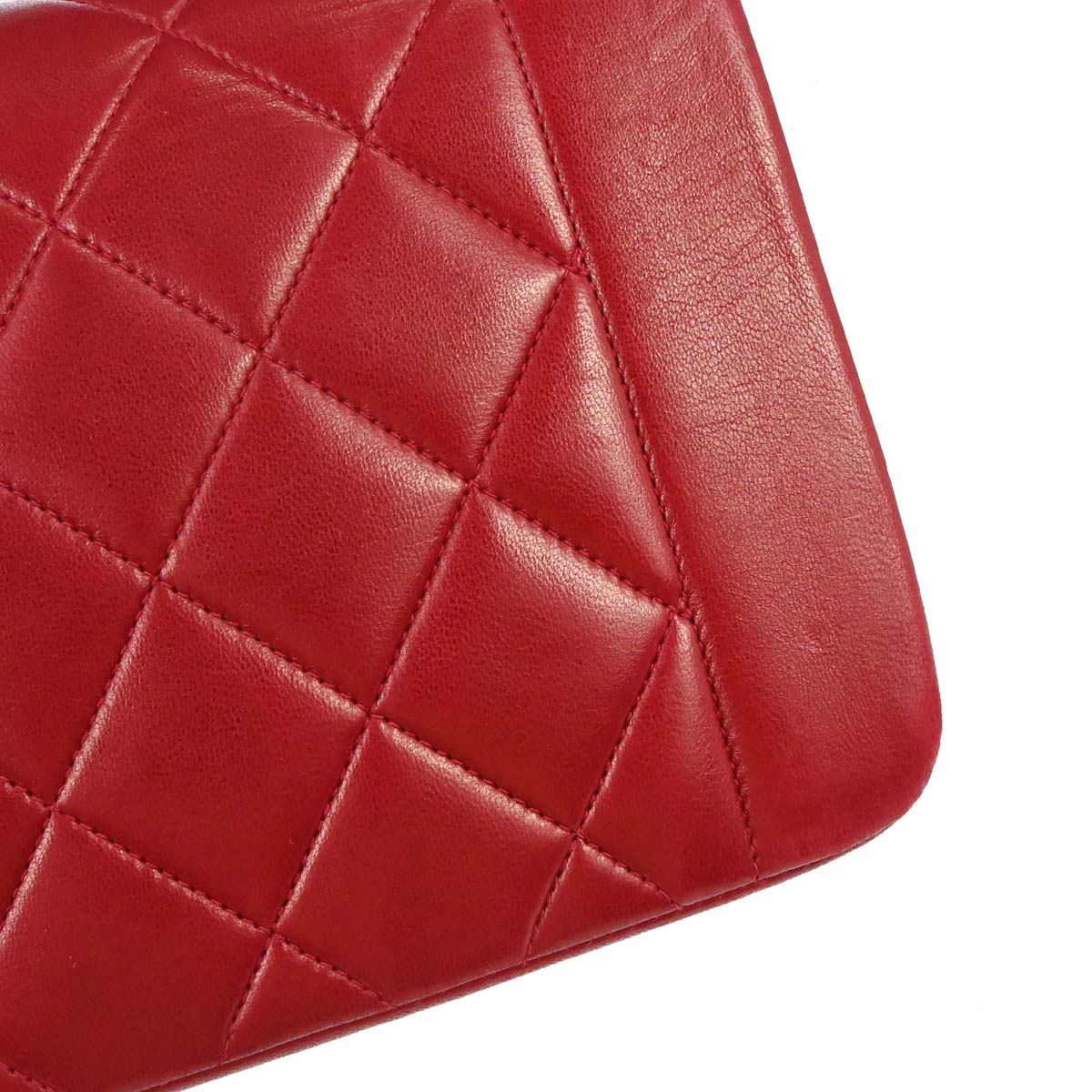 Chanel 1991-1994 Red Lambskin Small Diana Shoulder Bag