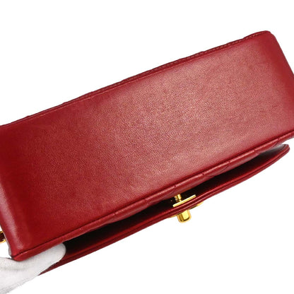 Chanel 1991-1994 Red Lambskin Small Diana Shoulder Bag
