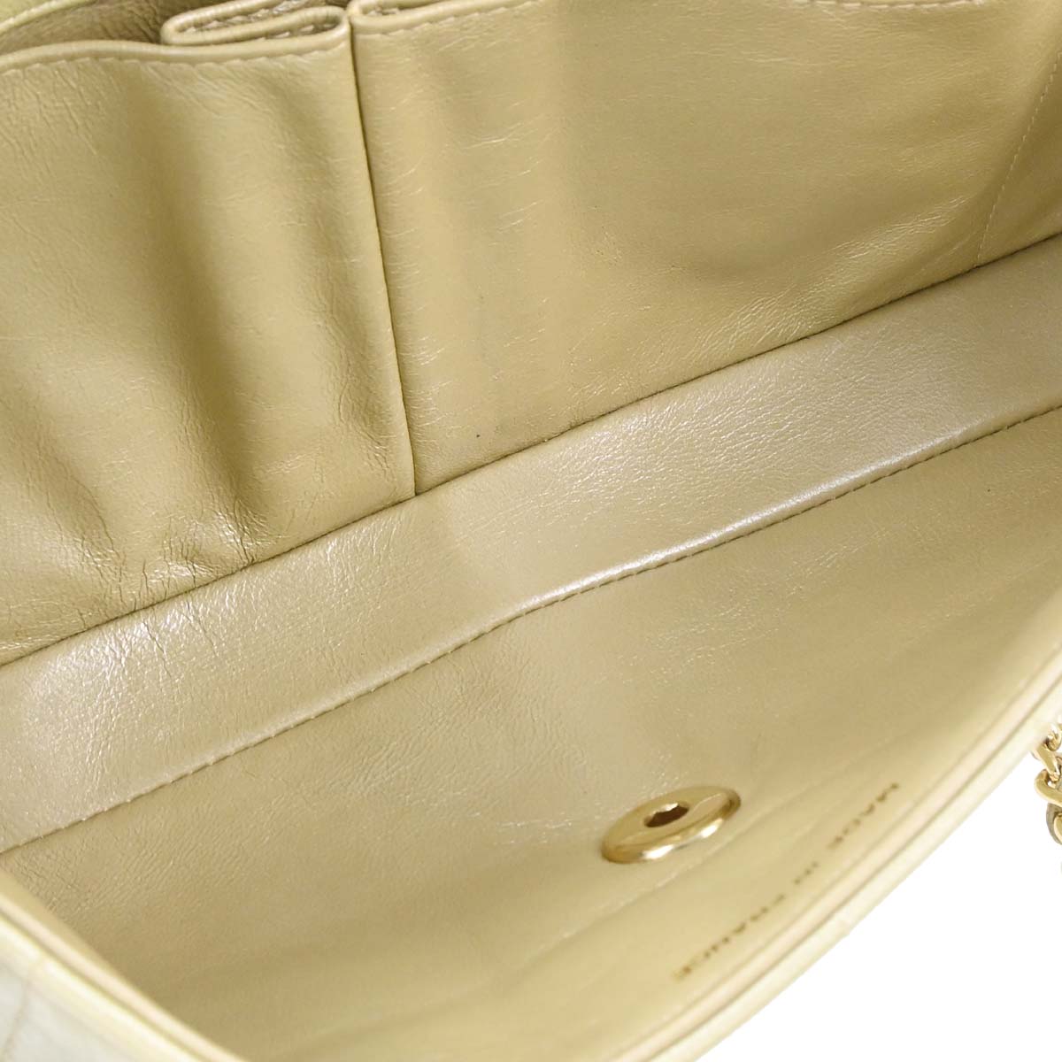 Chanel 2001-2003 Champagne Gold Lambskin Choco Bar East West Shoulder Bag