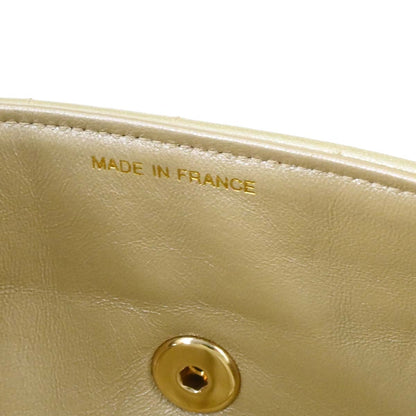 Chanel 2001-2003 Champagne Gold Lambskin Choco Bar East West Shoulder Bag