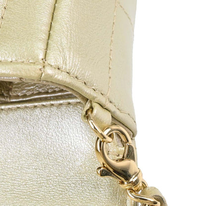 Chanel 2001-2003 Champagne Gold Lambskin Choco Bar East West Shoulder Bag