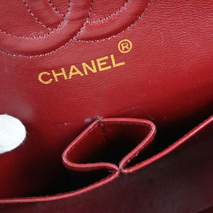 Chanel 1989-1991 Navy Lambskin Small Classic Double Flap Shoulder Bag