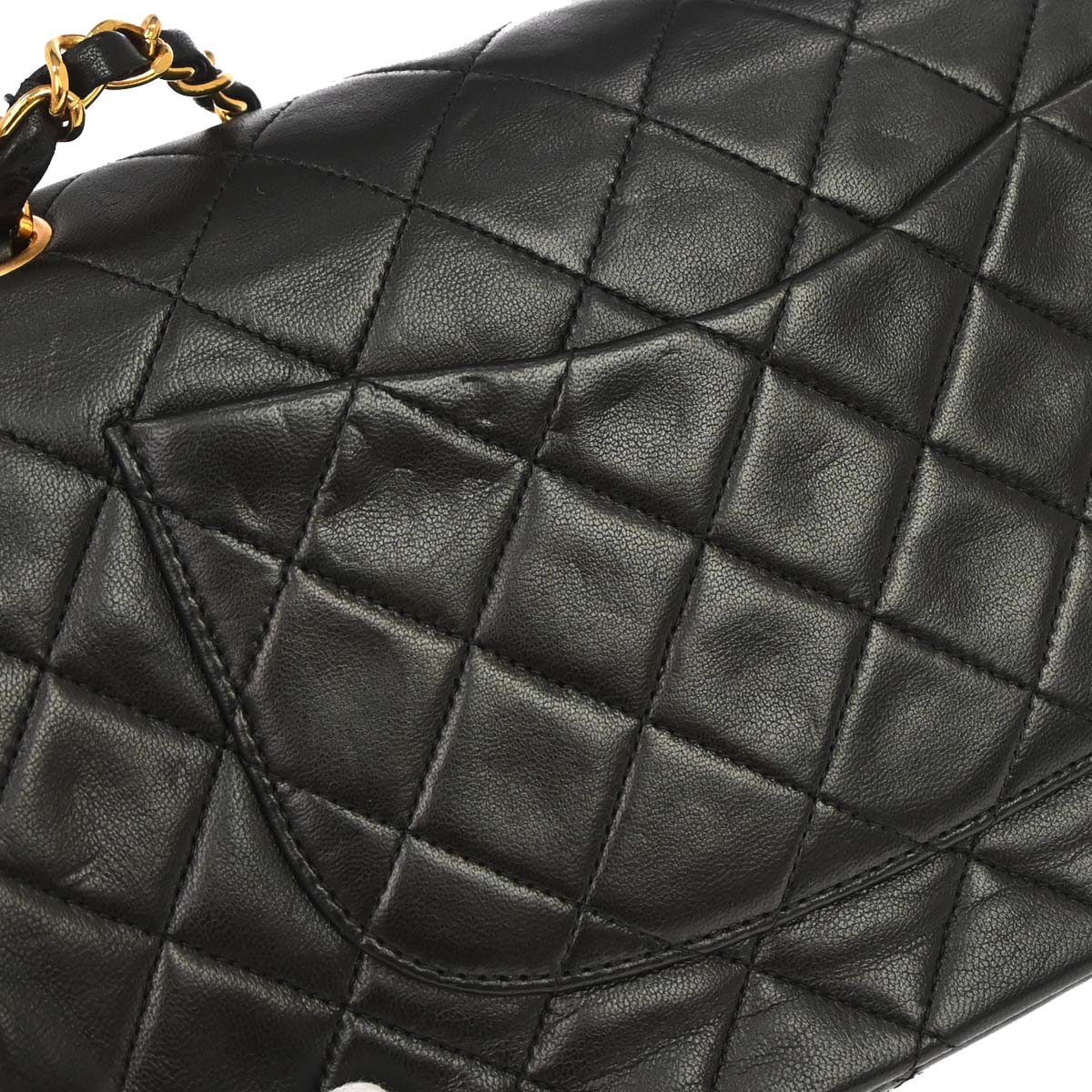 Chanel 1994-1996 Black Lambskin Medium Classic Double Flap Shoulder Bag