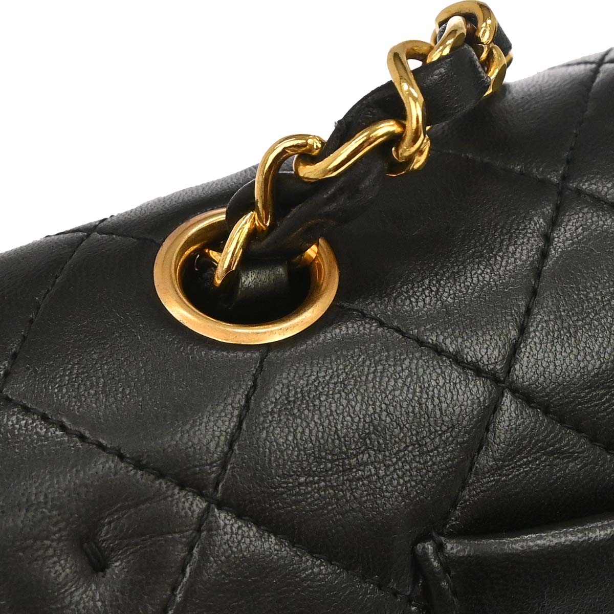 Chanel 1994-1996 Black Lambskin Medium Classic Double Flap Shoulder Bag