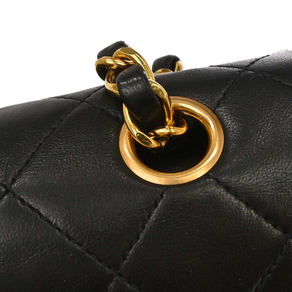 Chanel 1994-1996 Black Lambskin Medium Classic Double Flap Shoulder Bag
