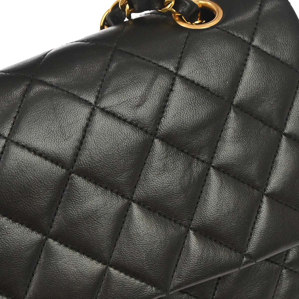 Chanel 1994-1996 Black Lambskin Medium Classic Double Flap Shoulder Bag