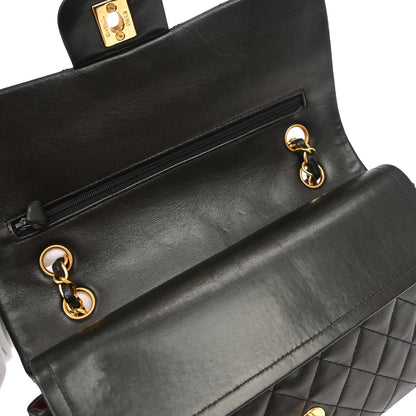 Chanel 1994-1996 Black Lambskin Medium Classic Double Flap Shoulder Bag