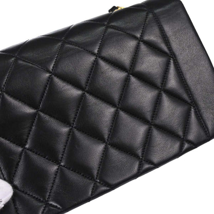 Chanel 1996-1997 Black Lambskin Small Diana Shoulder Bag