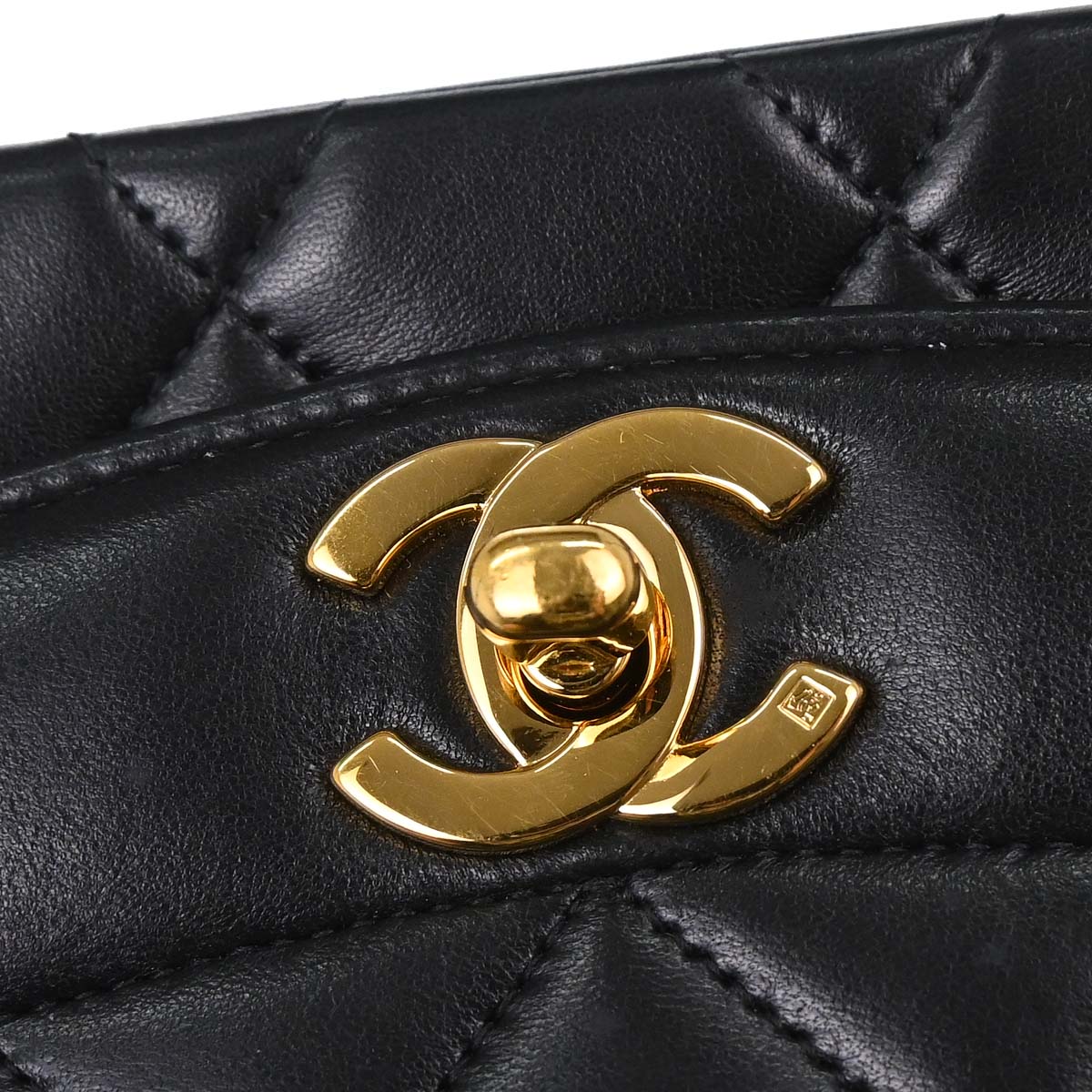 Chanel 1996-1997 Black Lambskin Small Diana Shoulder Bag