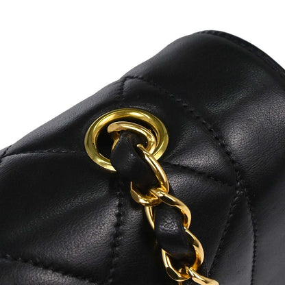 Chanel 1996-1997 Black Lambskin Small Diana Shoulder Bag