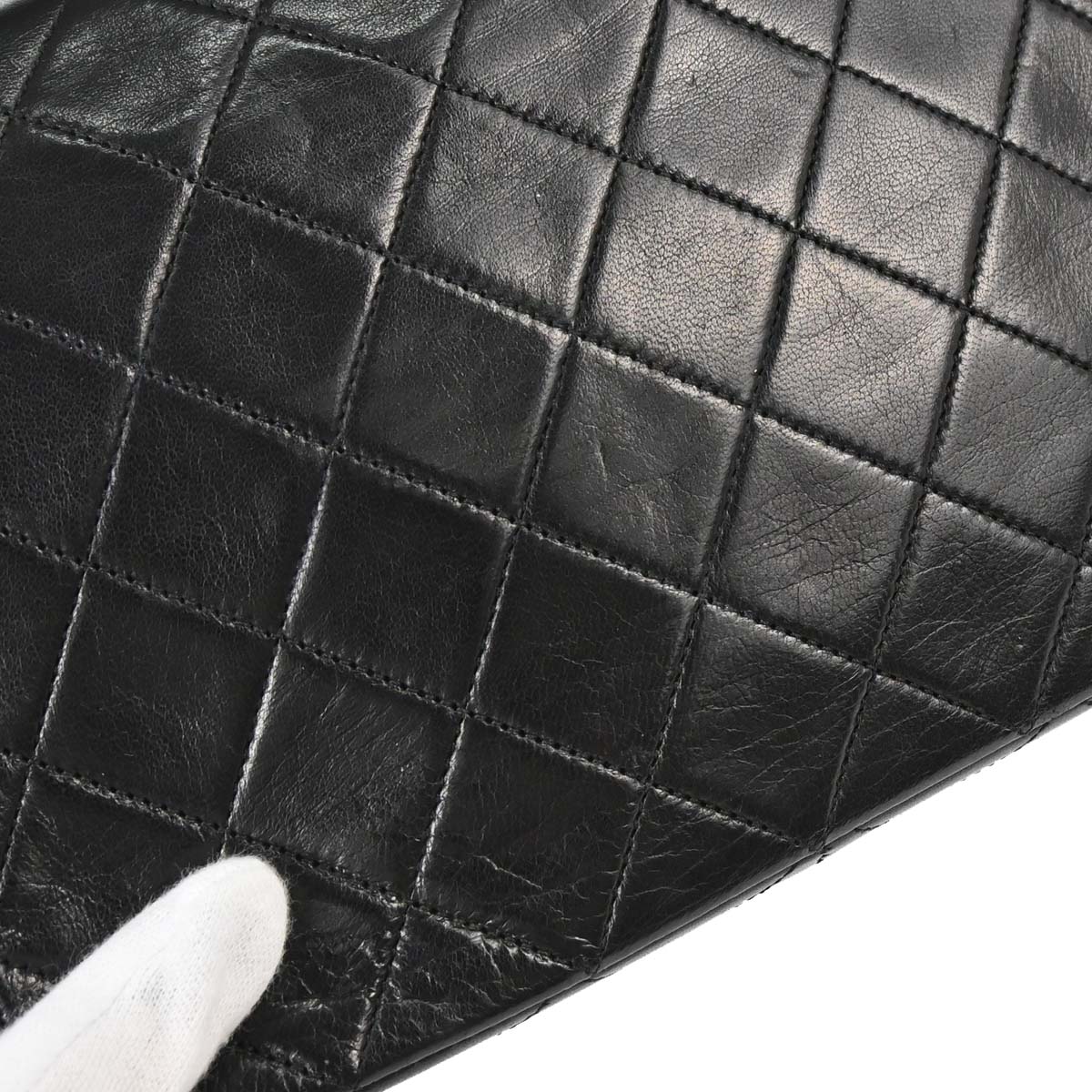 Chanel 1989-1991 Black Lambskin Classic Square Flap Shoulder Bag 20