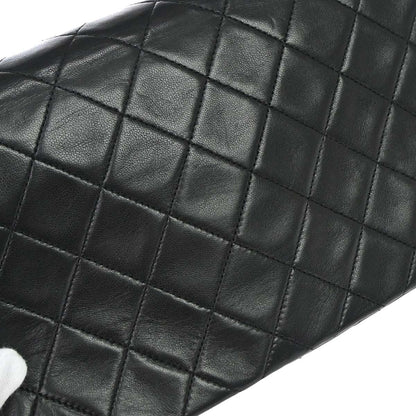 Chanel 1989-1991 Black Lambskin Turnlock Small Full Flap Shoulder Bag
