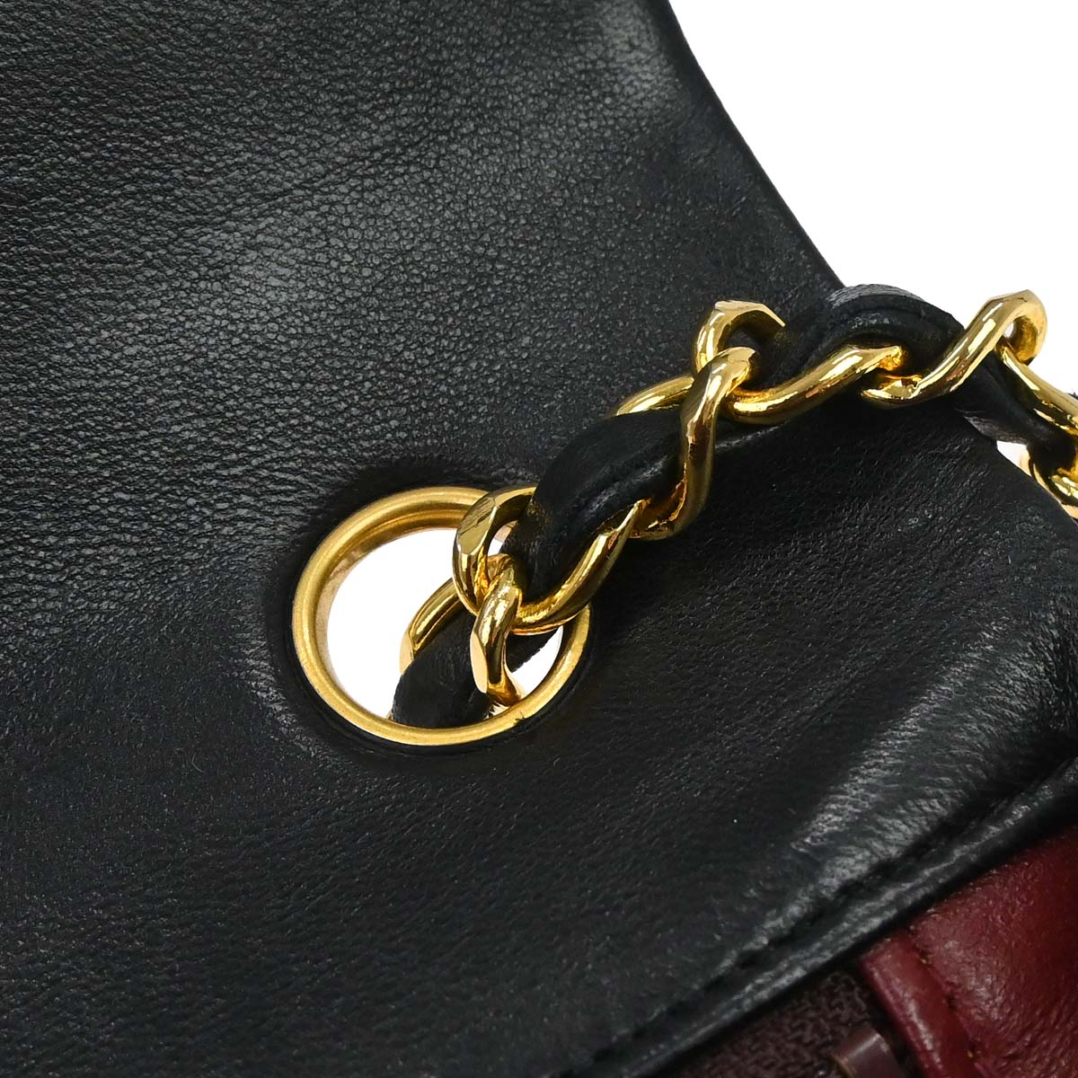 Chanel 1989-1991 Black Lambskin Turnlock Small Full Flap Shoulder Bag