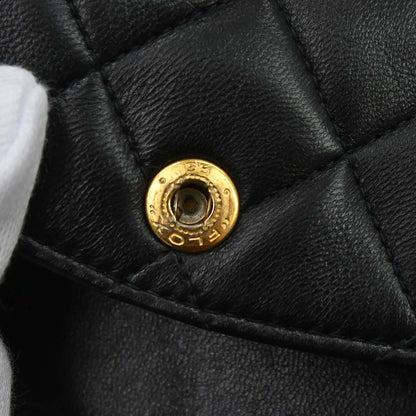 Chanel 1991-1994 Black Lambskin Medium Classic Double Flap Shoulder Bag