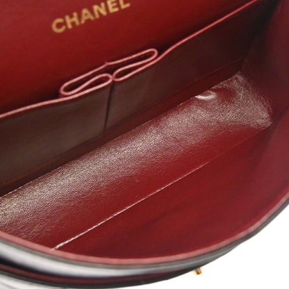 Chanel 1994-1996 Black Lambskin Medium Classic Double Flap Shoulder Bag