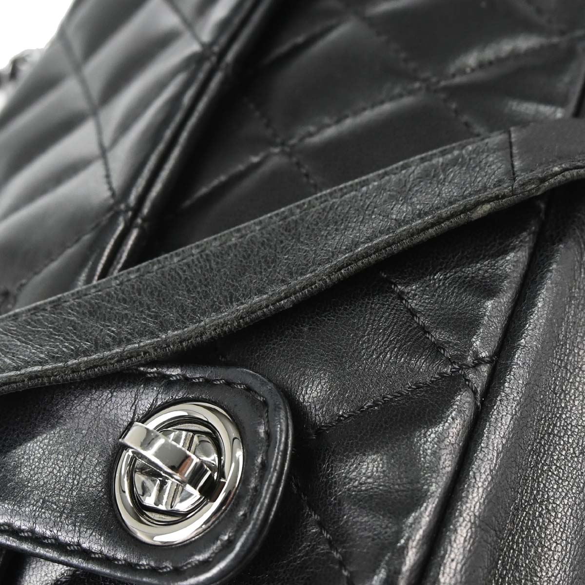 Chanel 2006-2008 Black Lambskin In The Mix 2way Shoulder Handbag