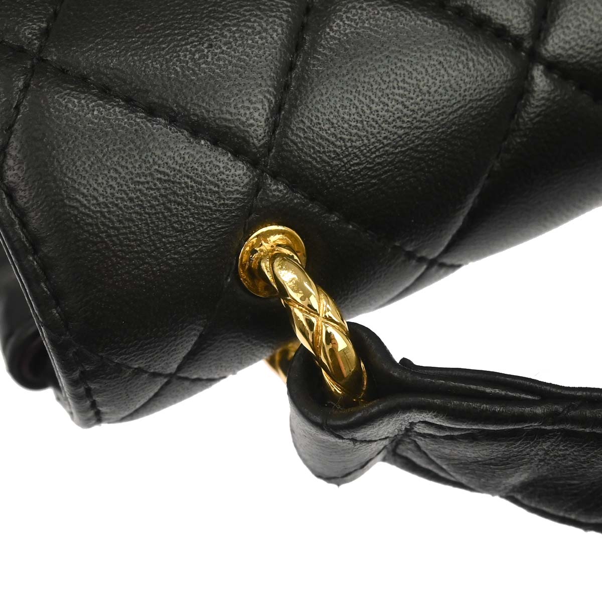 Chanel 1991-1994 Black Lambskin Single Flap Shoulder Bag