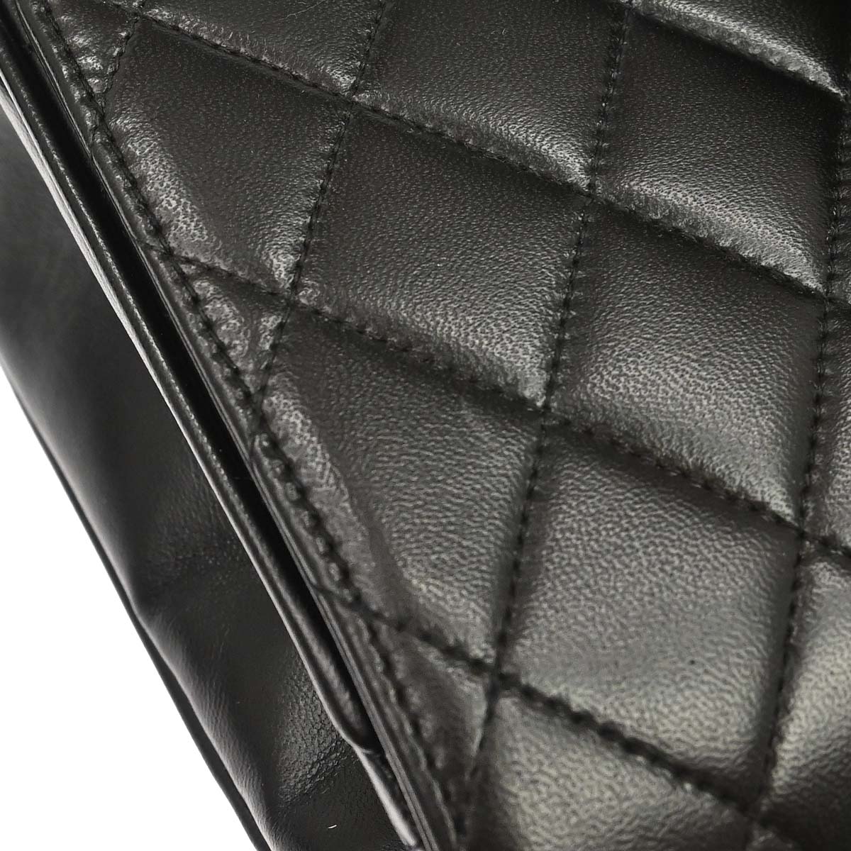 Chanel 1991-1994 Black Lambskin Single Flap Shoulder Bag