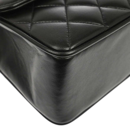 Chanel 1991-1994 Black Lambskin Single Flap Shoulder Bag