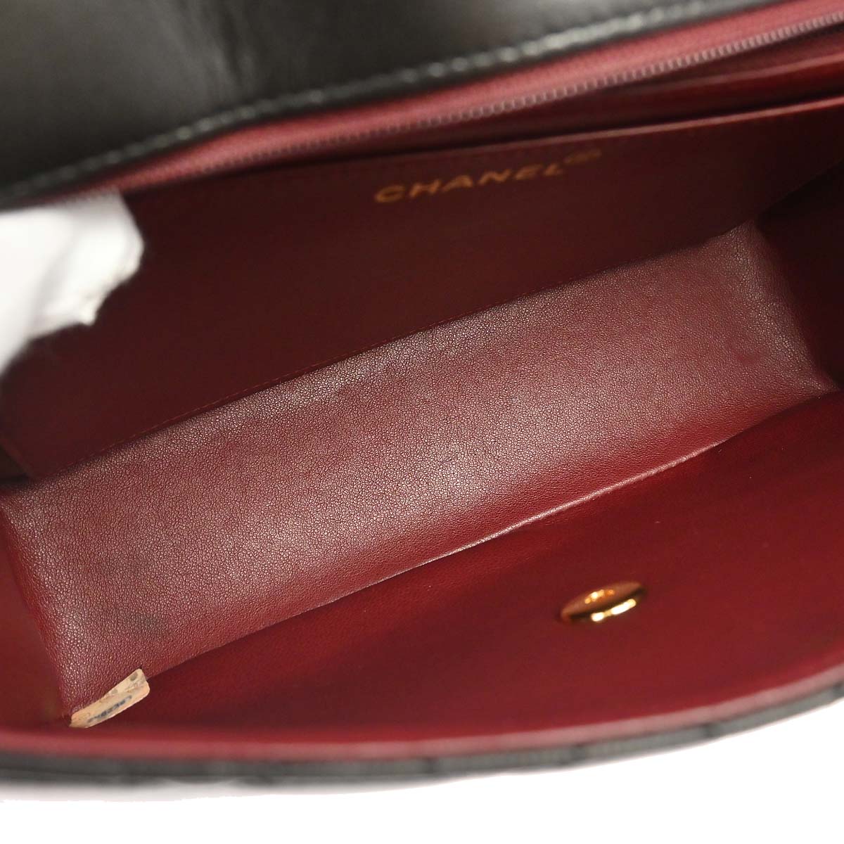 Chanel 1991-1994 Black Lambskin Single Flap Shoulder Bag