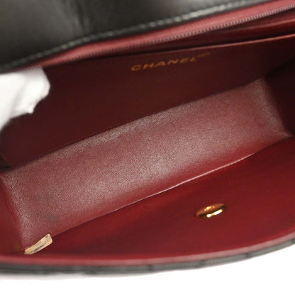 Chanel 1991-1994 Black Lambskin Single Flap Shoulder Bag