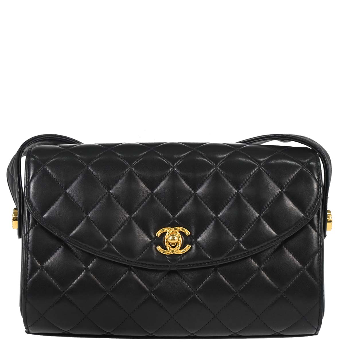 Chanel 1991-1994 Black Lambskin Shoulder Bag