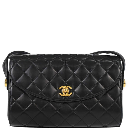Chanel 1991-1994 Black Lambskin Shoulder Bag