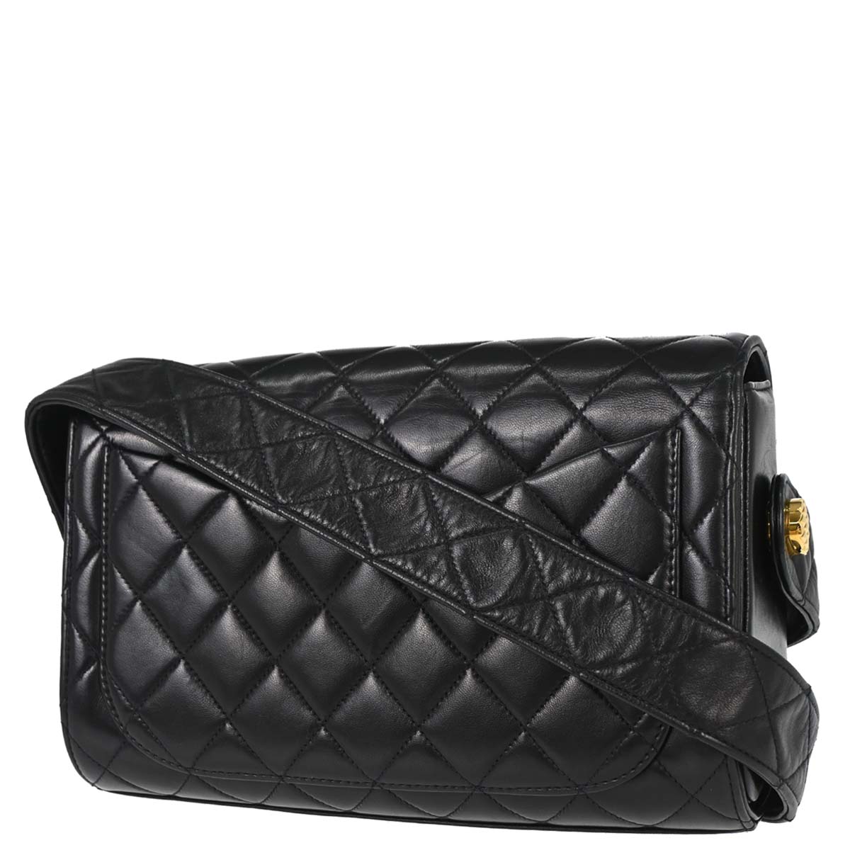 Chanel 1991-1994 Black Lambskin Shoulder Bag