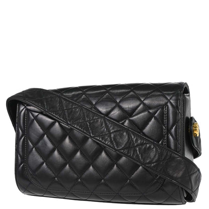 Chanel 1991-1994 Black Lambskin Shoulder Bag