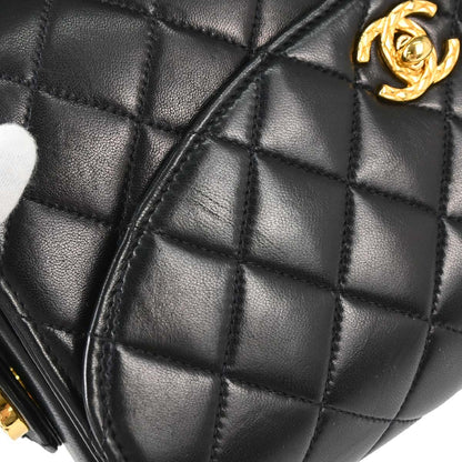 Chanel 1991-1994 Black Lambskin Shoulder Bag
