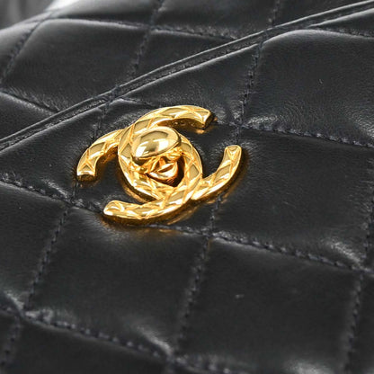 Chanel 1991-1994 Black Lambskin Shoulder Bag