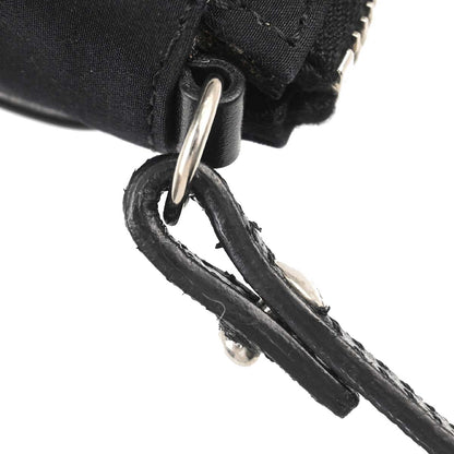 Christian Dior Black Canvas Beaded Saddle Handbag