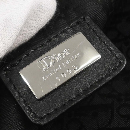 Christian Dior Black Canvas Beaded Saddle Handbag