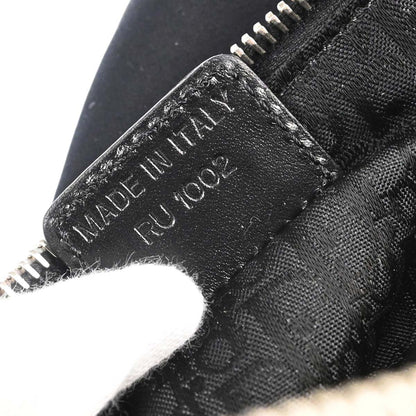 Christian Dior Black Canvas Beaded Saddle Handbag