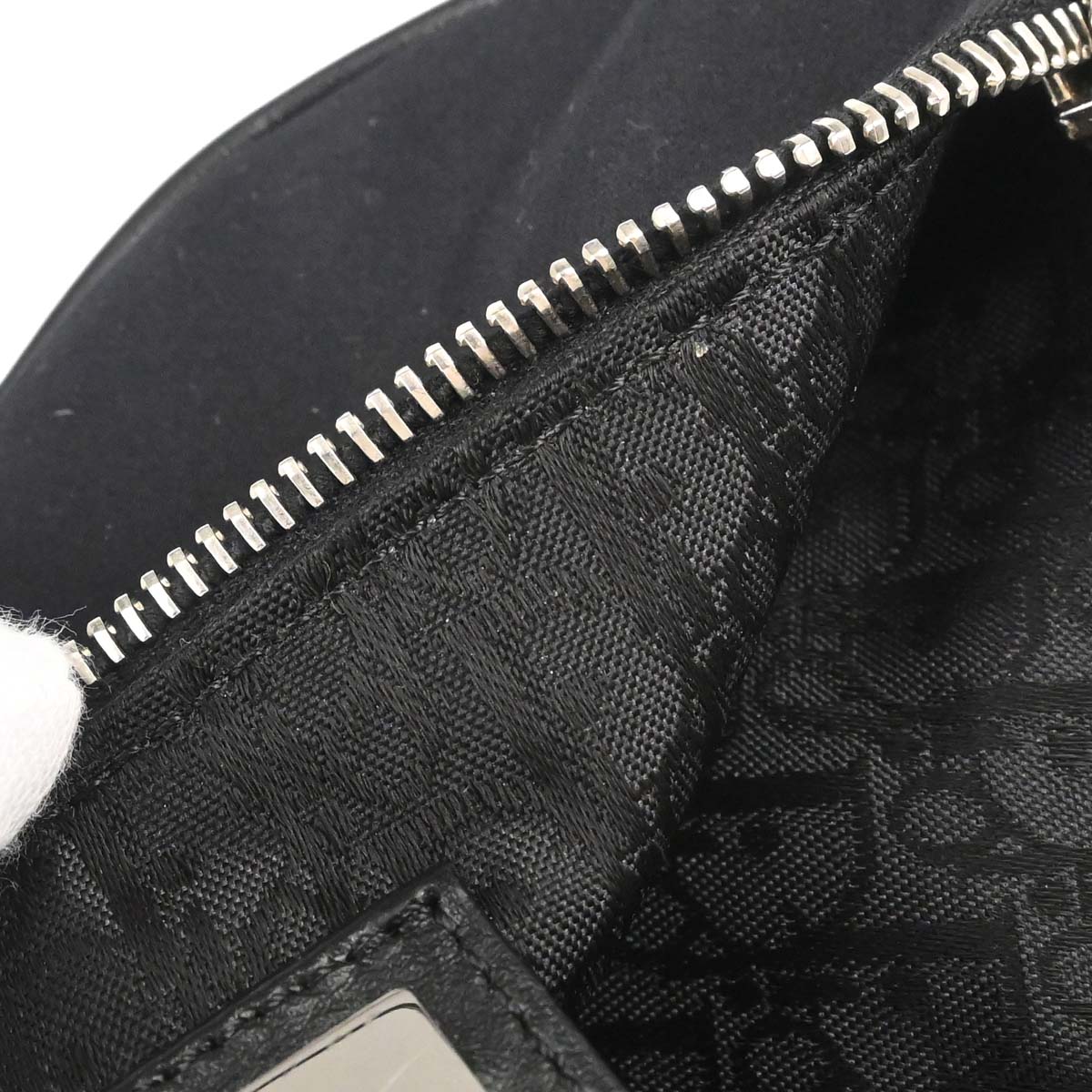 Christian Dior Black Canvas Beaded Saddle Handbag