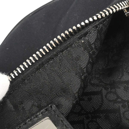 Christian Dior Black Canvas Beaded Saddle Handbag