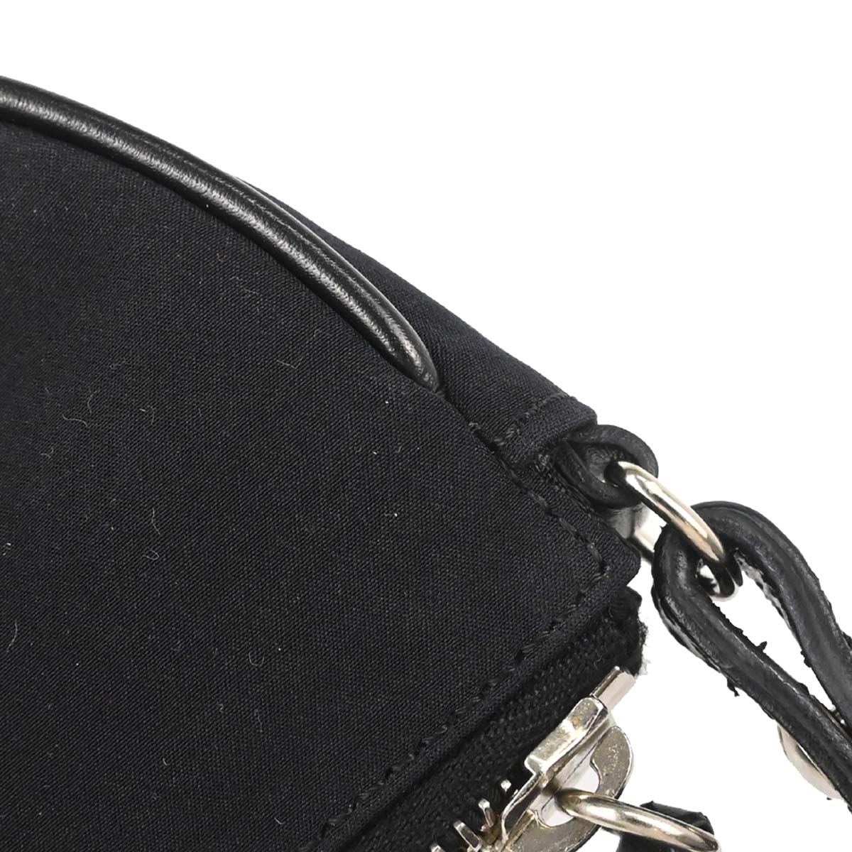 Christian Dior Black Canvas Beaded Saddle Handbag
