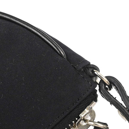 Christian Dior Black Canvas Beaded Saddle Handbag