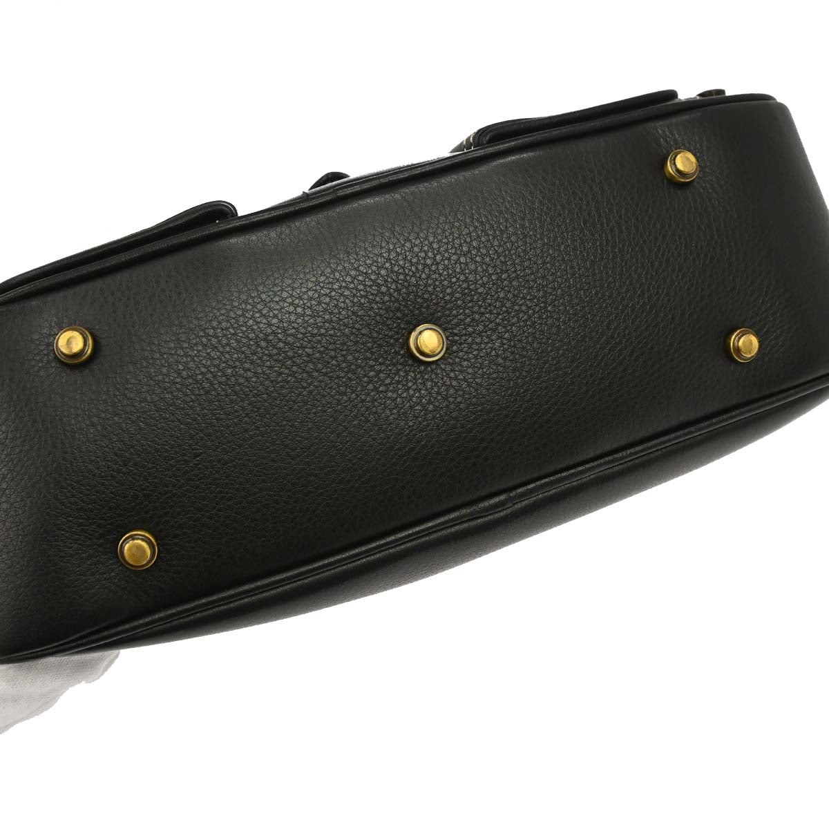 Christian Dior Black Leather Double Saddle Handbag