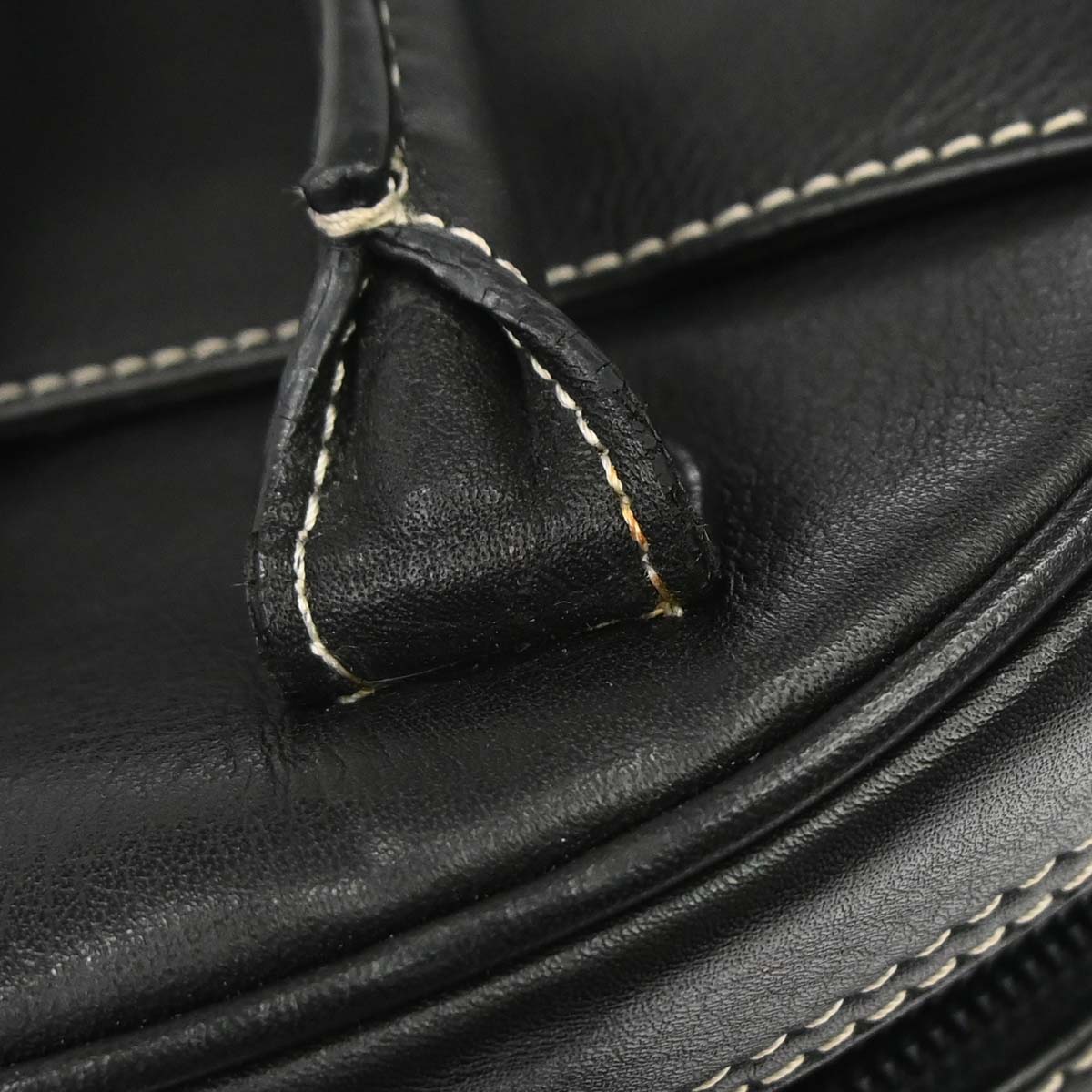 Christian Dior Black Leather Double Saddle Handbag