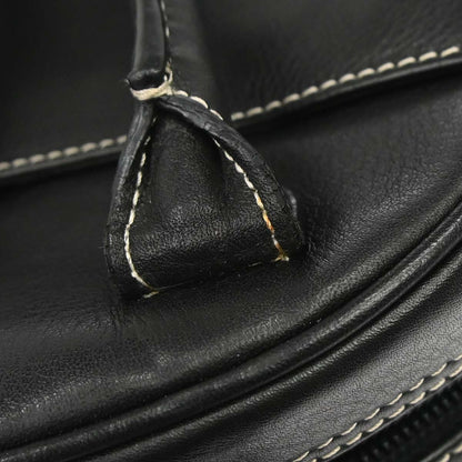 Christian Dior Black Leather Double Saddle Handbag