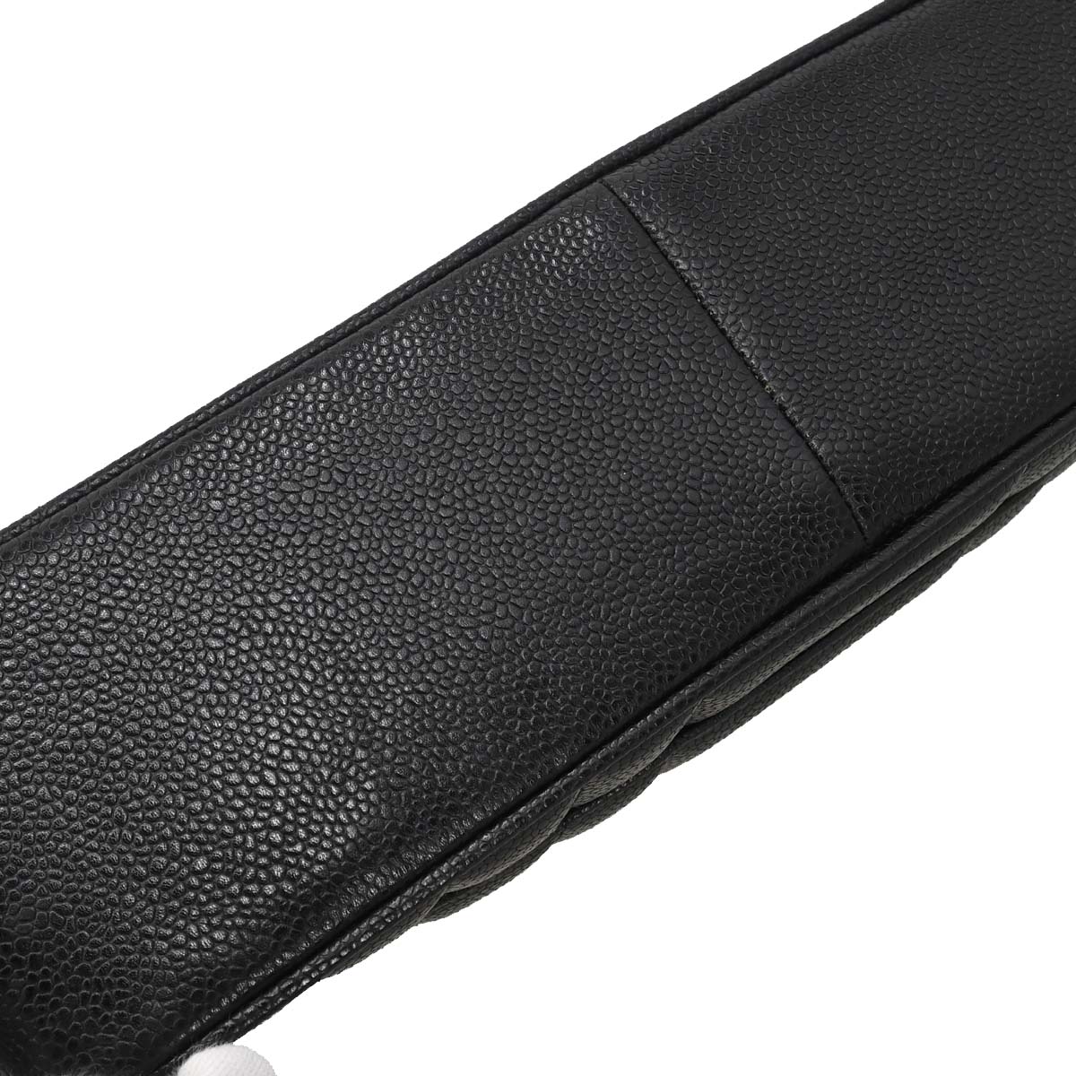 Chanel 1991-1994 Black Caviar Skin Jumbo Mademoiselle Classic Flap Bag